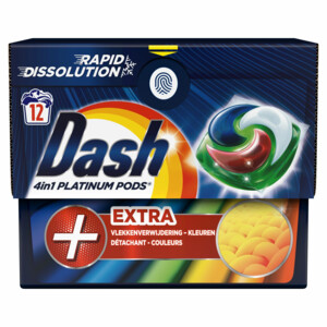 Dash Wasmiddelcapsules 4in1 Platinum Pods Color +Extra Vlekkenverwijderaar - 4.99 euro