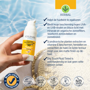 Celenes Herbal Dry Touch Zonnefluïde Getint SPF 50 - 15.35 euro