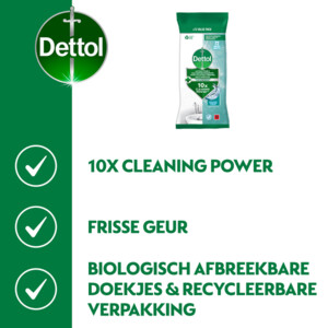 5x Dettol Antibacteriële Reinigingsdoekjes Oceaanfris - 20.89 euro