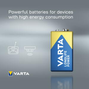 12x Varta Longlife Power Alkaline Batterijen 9V 565 mAh - 34.81 euro