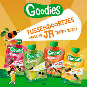 6x Goodies Knijpfruit Smoothie  Aardbei & Appel - 6.05 euro