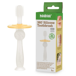Haakaa Tandenborstel Siliconen Transparant 3+ mnd - 13.79 euro