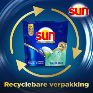 Sun Brilliant Shine+ All-in 1 Vaatwastabletten - 17.99 euro