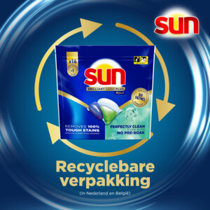 8x Sun Brilliant Shine+ All-in 1 Vaatwastabletten - 48.89 euro