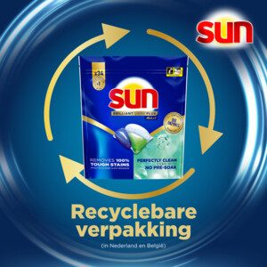 6x Sun Brilliant Shine+ All-in 1 Vaatwastabletten - 40.13 euro