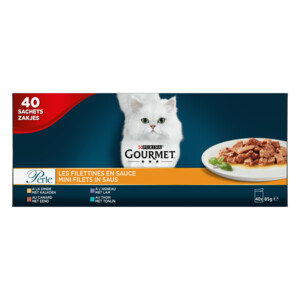Gourmet Perle Mini Filets in Saus  Kalkoen, Eend, Tonijn & Lam 40 x 85 gr