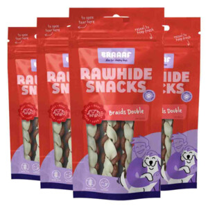 4x Braaaf Hondensnack Twister Double 12 cm 60 gr