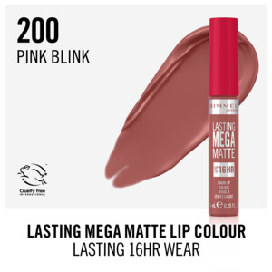 Rimmel Lasting Mega Matte Liquid Lipstick Pink Blink ​200 - 14.99 euro