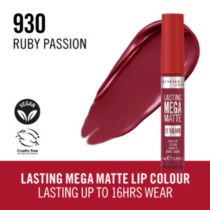 Rimmel Lasting Mega Matte Liquid Lipstick Ruby Passion 930 - 12.79 euro