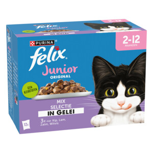 Felix Original Pouch in Gelei Junior Mix 12 stuks