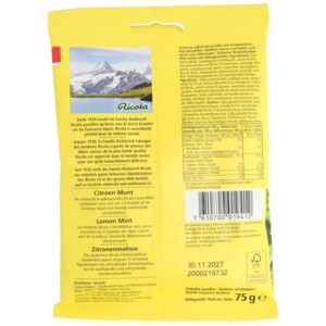 Ricola Keelpastilles Citroen Munt Suikervrij Zakje - 2.49 euro