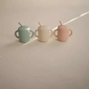 Mushie Drinkbeker met Rietje Cambridge Blue - 12.39 euro