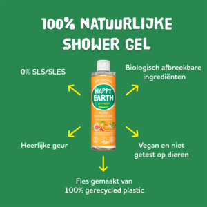 6x Happy Earth 100% Natuurlijke Douchegel Rose Petitgrain - 35.69 euro