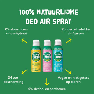 Happy Earth 100% Natuurlijke Ait Deodorant Spray Jasmine Ho Wood - 8.99 euro