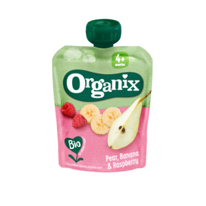 Organix Knijpfruit 4+m Peer, Banaan & Framboos BIO - 1.25 euro
