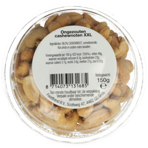 6x Verse Klassenoten Duurzame Cashews XXL  Ongezouten - 18.63 euro
