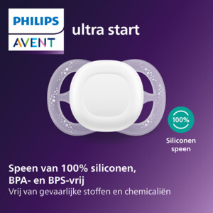 Philips Avent Soother Ultra Start Fopspeen Nighttime 0-2 mnd - 7.19 euro