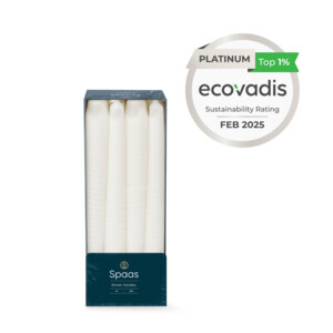 10x SPAAS Dinerkaarsen Wit 23/250 mm ± 8 branduren - 32.89 euro