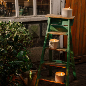 4x SPAAS Urban Flame Buitenkaars cementlook ± 15 branduren - 23.21 euro