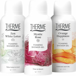 Therme Foaming Shower Favorites Geschenkset Orange Happiness + Zen White Lotus + Mystic Rose - 11.99 euro