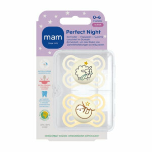 MAM Fopspeen Perfect Night Silikon 0-6 mnd Universeel - 11.45 euro