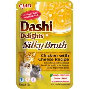 12x Ciao Dashi Delights Silky Broth Kattenvoer Nat Chicken & Cheese 40 gr