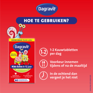 Dagravit Multivitamine Kids Extra 6-12 Jaar Spongebob - 11.29 euro