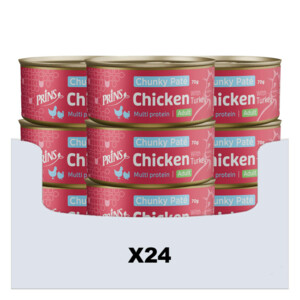 24x Prins Chunky Paté Kattenvoer Nat Kip & Kalkoen