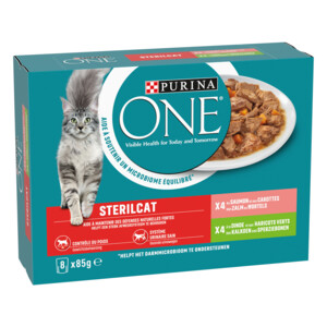 5x Purina ONE Kattenvoer Nat Adult Sterilcat Kalkoen & Zalm - 29.99 euro
