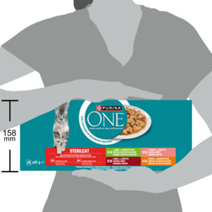 Purina ONE Adult Sterilcat Kattenvoer Nat Rund & Kalkoen & Kip & Zalm 40 x 85 gr