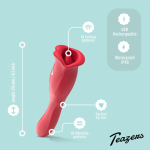 Easytoys Clitoris Vibrator met Likkende Tong The Rose - 34.19 euro