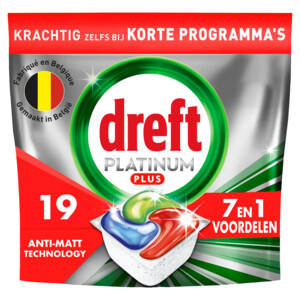 Dreft Vaatwastabletten Platinum Plus All In One - 10.39 euro