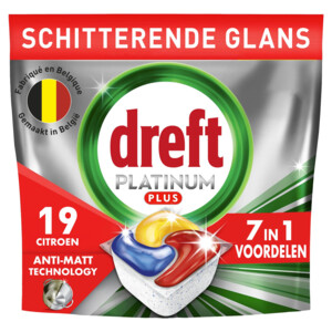 Dreft Vaatwastabletten Platinum Plus All In One Citroen - 10.99 euro