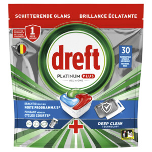 Dreft Vaatwastabletten Platinum Plus All In One Deep Clean - 55.99 euro