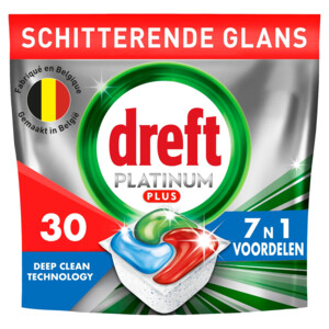 Dreft Vaatwastabletten Platinum Plus All In One Deep Clean - 55.99 euro