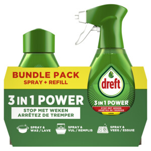 Dreft 3in1 Power Spray + Navulling - 8.44 euro