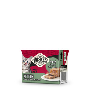 Voskes Original Paté Kitten Kip & Wortelen 8 x 95 gr