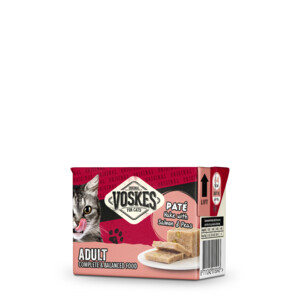 8x Voskes Original Paté Adult Heek & Zalm & Erwten - 59.7 euro