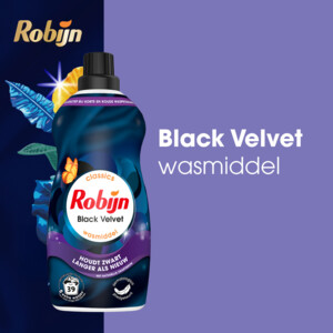 4x Robijn Klein & Krachtig Wasmiddel Black Velvet 39 Wasbeurten - 34.99 euro