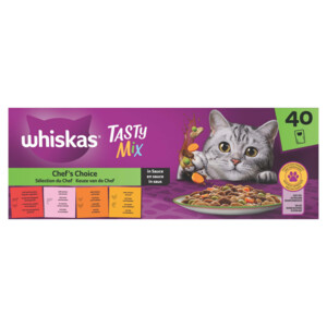 Whiskas Adult 1+ Saus Selectie Van De Chef Maaltijdzakjes Kattenvoer Nat Multipack