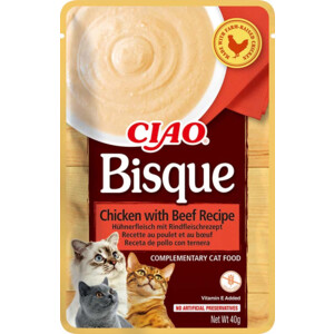 Ciao Bisque Puree Kattensnack Chicken & Beef
