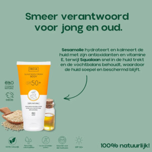 INCIA Natuurlijke Zonnebrandcrème Lichaam SPF 50+ - 20.49 euro