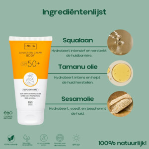 INCIA Natuurlijke Zonnebrandcrème Lichaam SPF 50+ - 20.49 euro
