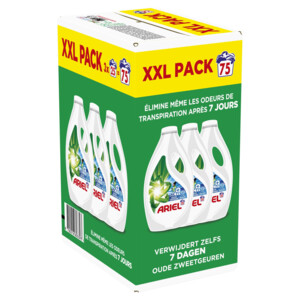 Ariel Vloeibaar Wasmiddel +Actieve Odor Defense 75 Wasbeurten - 59.99 euro
