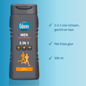 6x Odorex Douchegel For Men 3-in-1 Sport Refresh - 16.89 euro