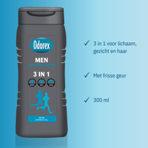 3x Odorex Douchegel For Men 3-in-1 Clean Protection - 8.72 euro