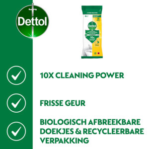 3x Dettol Reinigingsdoekjes Power & Fresh Citrus - 8.75 euro