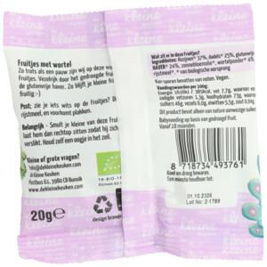 6x de Kleine Keuken Bio Fruitjes 18+m Wortel - 9.17 euro