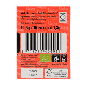 4x de Kleine Keuken Bio Thee 6+m Munt Kamille Aardbei - 12.65 euro