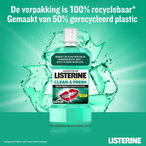 Listerine Mondwater Clean & Fresh zonder Alcohol - 7.49 euro